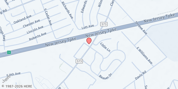 Map showing Grace Bible Church Food Pantry at 887 Clements Bridge Road, Barrington, NJ