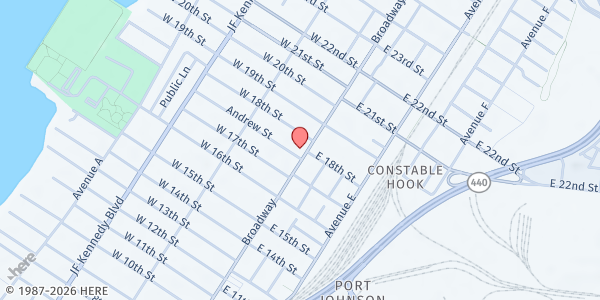 Map showing Casa De Oraoon Puerta Del Oelo at 393 Broadway, Bayonne, NJ