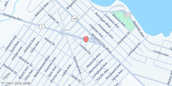 Map showing St. Paul's Pantry at 130 Cable Avenue, Beachwood, NJ
