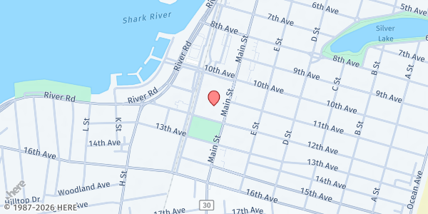 Map showing Belmar Board of Education at 1101 Main Street, Belmar, NJ