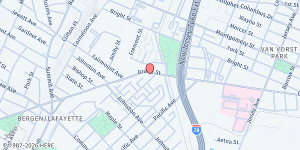 Map showing BelovED Community Charter School 1 at 508 Grand Street, Bergen-Lafayette, NJ