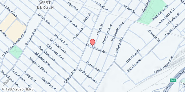 Map showing Empowerment Academy Charter School 3 at 70 Claremont Avenue, Bergen-Lafayette, NJ