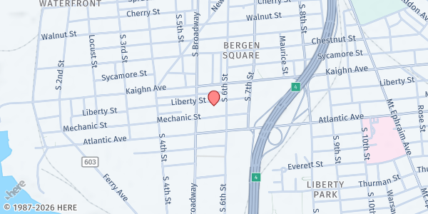 Map showing Power for Life International - Bergen Square at 520 Liberty Street, Bergen Square, NJ