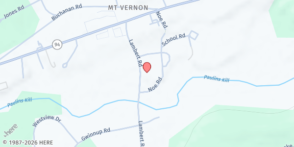 Map showing Evangelical Free Church Of Blairstown Food Pantry at 11 Lambert Road, Blairstown, NJ