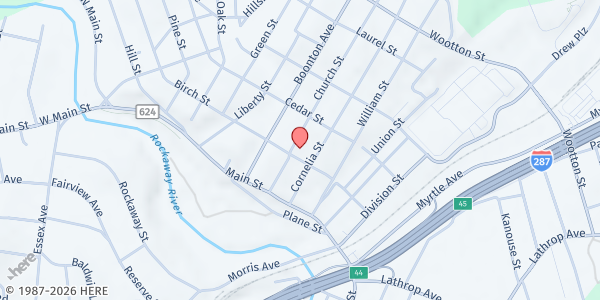 Map showing Loaves and Fishes Food Pantry @ Boonton United Methodist Church at 513 Birch Street, Boonton, NJ