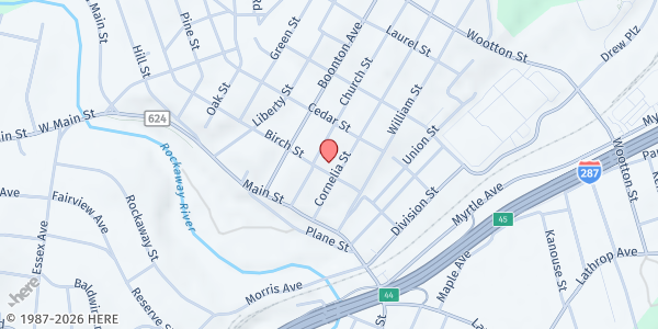 Map showing Loaves & Fishes Community Food Pantry at 513 Birch St, Boonton, NJ