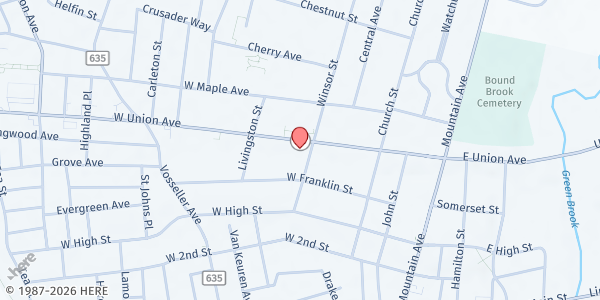 Map showing Bound Brook Pantry at 108 West Union Avenue, Bound Brook, NJ