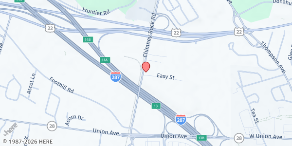 Map showing Food Bank of Somerset at Bldg 7 East Easy Street, Bound Brook, NJ