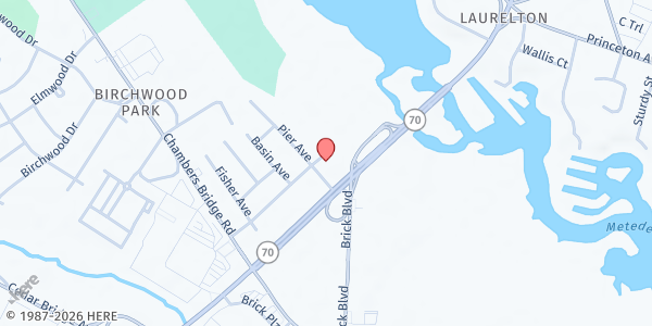 Map showing St. Thomas Church Food Pantry at 135 Salmon Street, Brick, NJ