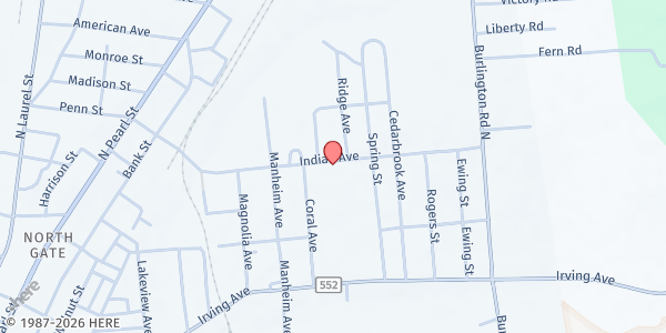 Map showing Bridgeton Assembly of God at 424 Indian Avenue, Bridgeton, NJ
