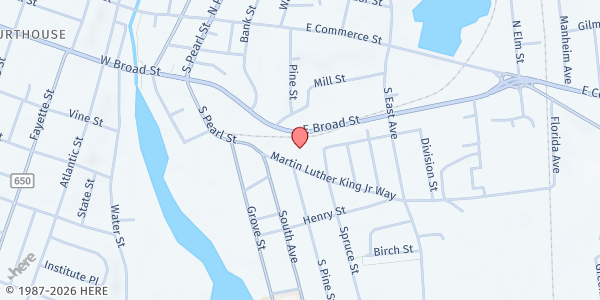 Map showing Bridgeton Union Baptist Temple at 30 M.L.K. Jr Wy., Bridgeton, NJ