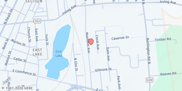 Map showing Gateway Food Pantry at 65 Manheim Avenue, Bridgeton, NJ