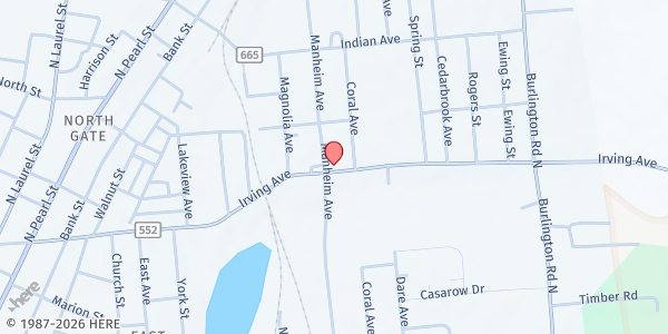 Map showing Inspira Health Medical (Food Farmacy) at 333 IRVING AVE, Bridgeton, NJ