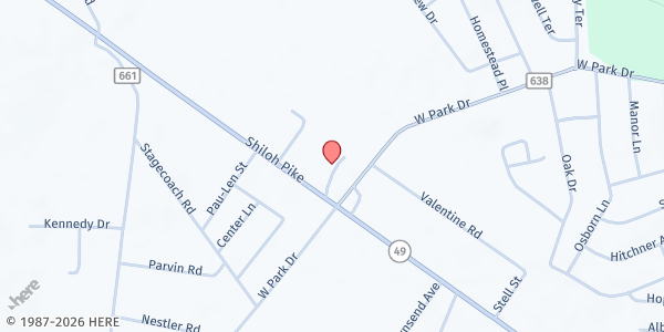 Map showing West Park UMC Food Distribution Ministry at 625 Shiloh Pike, Bridgeton, NJ