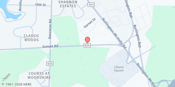 Map showing No Greater Love Community Development Corporation - Main Location at 106 Sunset Road, Burlington, NJ