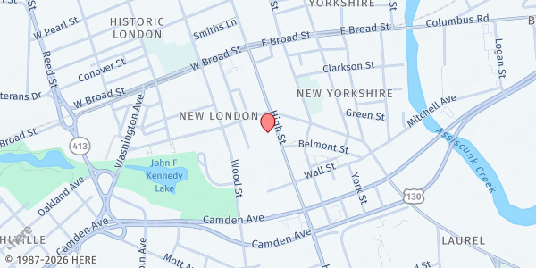 Map showing SVDP - St. Katherine Drexel at 502 High Street, Burlington, NJ