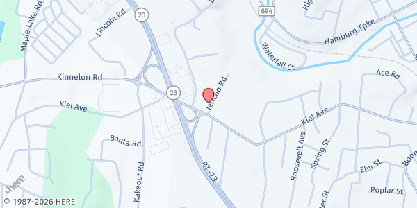 Map showing Butler Church of the Nazarene at 188-190 Kiel Ave., Butler, NJ