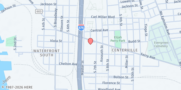 Map showing Antioch Baptist Church at 700 Ferry Avenue, Camden, NJ