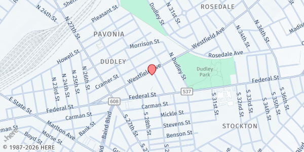 Map showing Asbury United Methodist Church at 2926 Westfield Ave, Camden, NJ