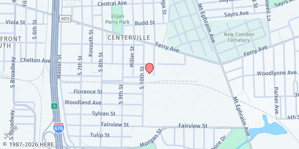 Map showing Evangelism Today Food Distribution Center at 1658 Mt Ephraim Ave, Camden, NJ