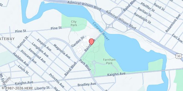 Map showing Farnham Park - Parkside Neighborhood at 1648 Baird Blvd, Camden, NJ