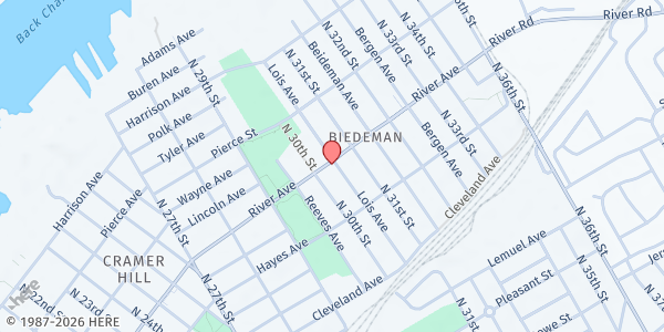 Map showing St. Andrews Church at 3050 River Road, Camden, NJ