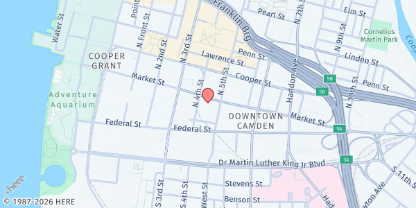 Map showing St. Paul's Episcopal Church at 422 Market Street, Camden, NJ