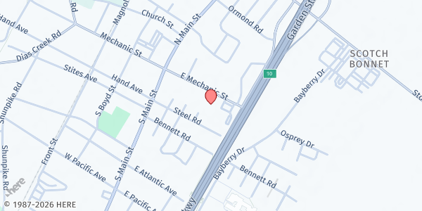 Map showing Caring for Kids at 31 East Mechanic Street, Cape May Court House, NJ
