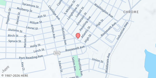 Map showing Reigning in Life Learning Center at 33 Terminal Avenue, Carteret, NJ