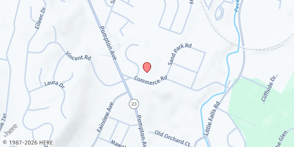 Map showing Buddhist Tzu Chi Foundation at 150 Commerce Road, Cedar Grove, NJ