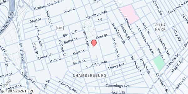 Map showing Achievers Early Prep Charter School at 520 Chestnut Avenue, Chambersburg, NJ