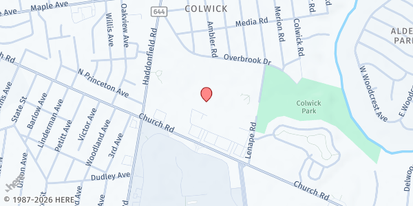 Map showing Hope Mobile - Prestige AMDC of Cherry Hill at 53 Haddonfield Road, Cherry Hill, NJ