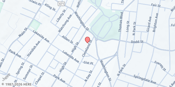Map showing CLEVELAND ST SCHOOL at 355 Cleveland Street, City of Orange, NJ