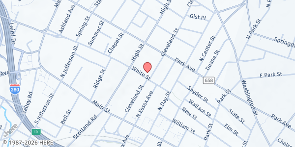 Map showing Mend On The Move John - Robert Lewis Early Childhood Center at 123 Cleveland Street, City of Orange, NJ