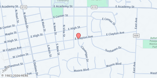 Map showing Compassionate Counseling Ministries – Choices of the Heart A Women's Resource Center at 433 East Clayton Avenue, Clayton, NJ