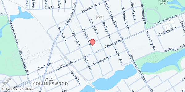 Map showing RCCG-Victory House Parish at 501 Comly Avenue, Collingswood, NJ