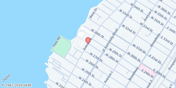 Map showing Bayonne High School at 667 Avenue A, Constable Hook, NJ