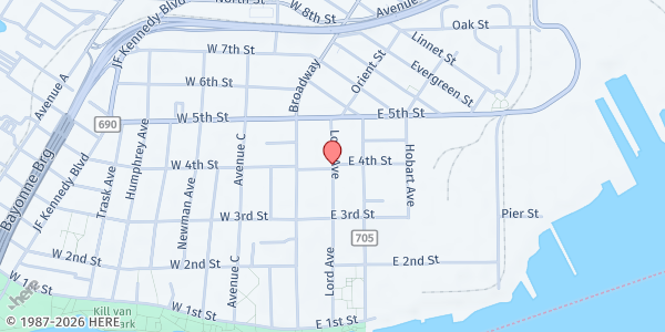 Map showing Faith and Victory Community Service, Inc. at 118 Lord Avenue, Constable Hook, NJ