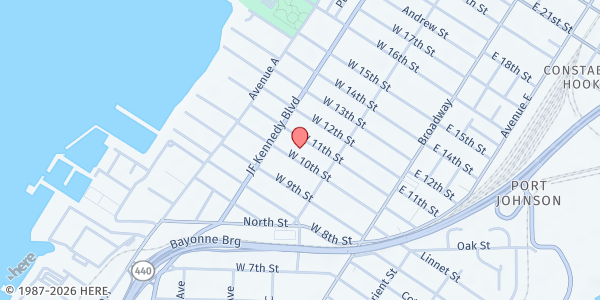 Map showing John M. Bailey Distribution Site at 75 West 10th Street, Constable Hook, NJ