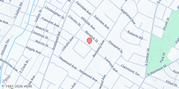 Map showing Blinded Veterans Association at 385 Tremont Ave, East Orange, NJ