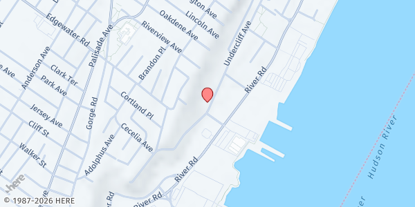 Map showing Holy Rosary Church Pantry at 56 Undercliff Avenue, Edgewater, NJ