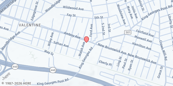 Map showing Alliance Center for Independence (ACI) - Edison at 629 Amboy Avenue, Edison, NJ