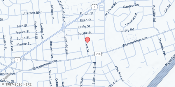 Map showing Guardian Angels at 37 Market St, Edison, NJ