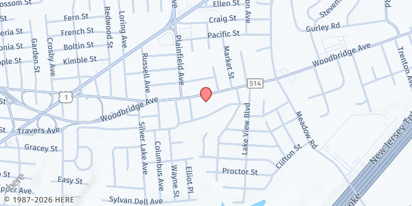 Map showing Hands Of Hope For The Community at 2136 Woodbridge Ave, Edison, NJ