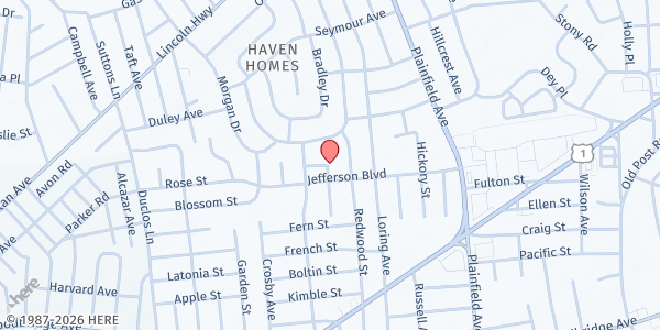 Map showing Inspire Community Development Corporation at 91 Jefferson Blvd, EDISON, NJ