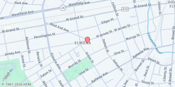 Map showing Iglesia San Jose at 38 West End Place, Elizabeth, NJ