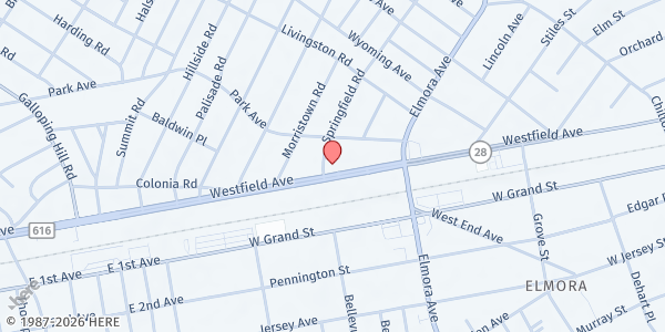 Map showing Jewish Family Service of Central New Jersey - Food Pantry at 655 Westfield Avenue, Elizabeth, NJ