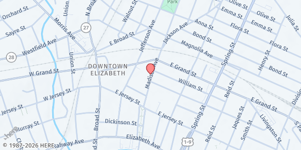 Map showing Mt. Teman Church at 160 Madison Ave, Elizabeth, NJ