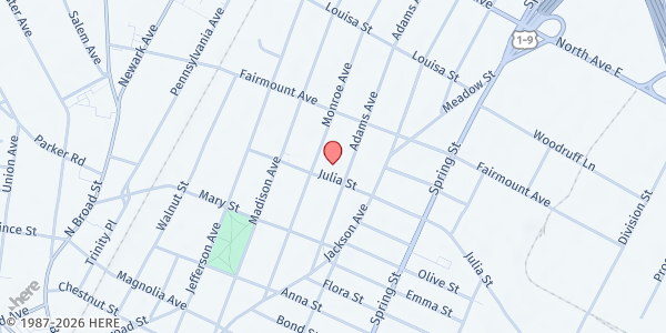 Map showing School 6 - Toussaint L'Ouverture - Marquis de Lafayette at 1071 Julia Street, Elizabeth, NJ