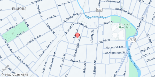 Map showing St Mary Assumption Of Parish at 155 Washington Avenue, Elizabeth, NJ